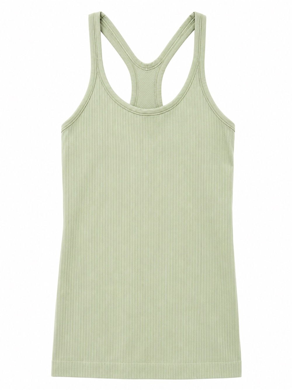 Lululemon Ebb to Street Tank Top Ribbed Racerback Green Size 4 Built-In Bra